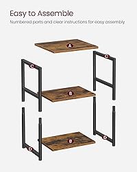 VASAGLE Side Table, Small End Table, Tall