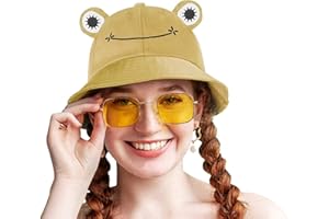 SAOROPEB Frog Bucket Hat - Cotton Funny Fisherman Hat for Adult Teens & Men