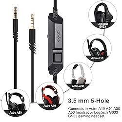 Zosvoses A50 Audio Cable with Mute and Volume