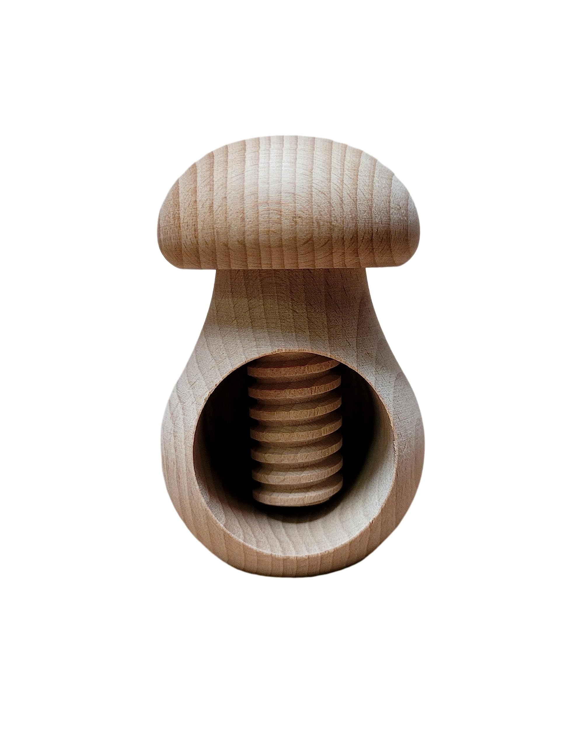 Nutcracker made from natural beech wood - VERY SOLID - mushroom Raw Wood - Not Painted - for decoupage