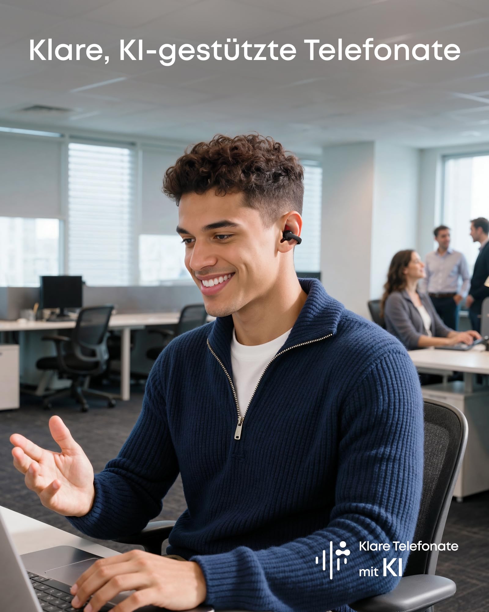 soundcore C50i by Anker, Open-Ear Kopfhörer, Clip-On Earbuds, Ultra-bequem, Open-Ring Design, 12mm Treiber für kraftvollen Bass, klare Anrufe mit KI, KI-Echtzeit-Übersetzung, fester Halt, Hi-Res, IP55 6