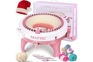 WISHRUN Knitting Machine, 48 Needle Knitting Machines with Row Counter, DIY Knitting Machines Board Rotating Knitting Loom for Adults and Kids, for Scarf Hat Socks Gloves