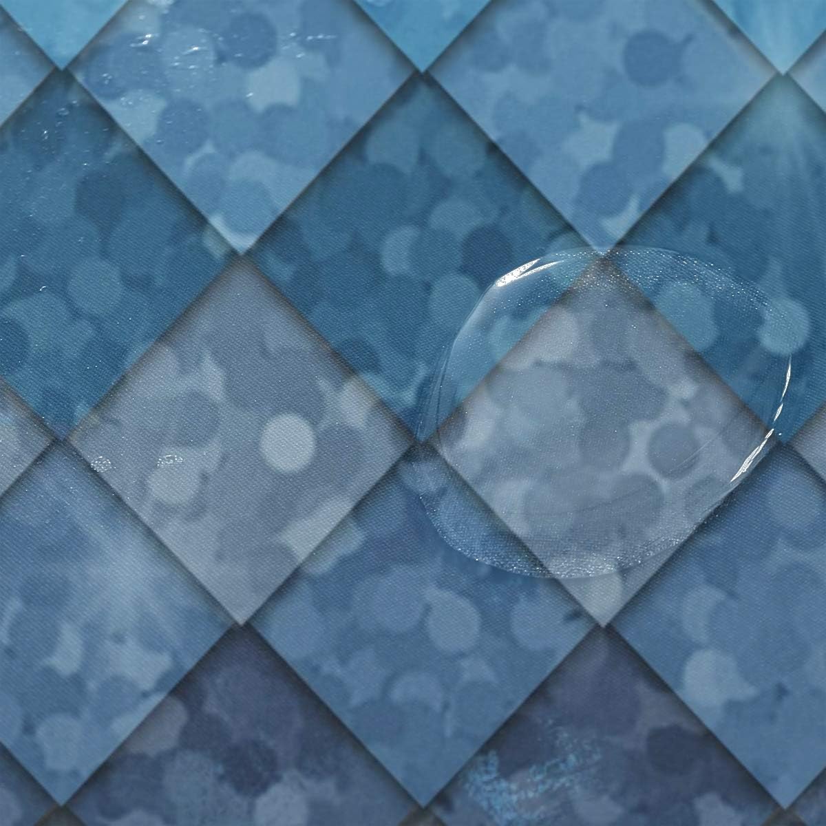Mermaid Shower Curtains Ocean Blue Teal Fish Scales Geometric Rhombus Bathroom Curtains Proof Resistant Fabric Weighted Bath Curtain Washable Tub Shower Curtain for Holiday 12 Hooks 183x183 cm - Image 5