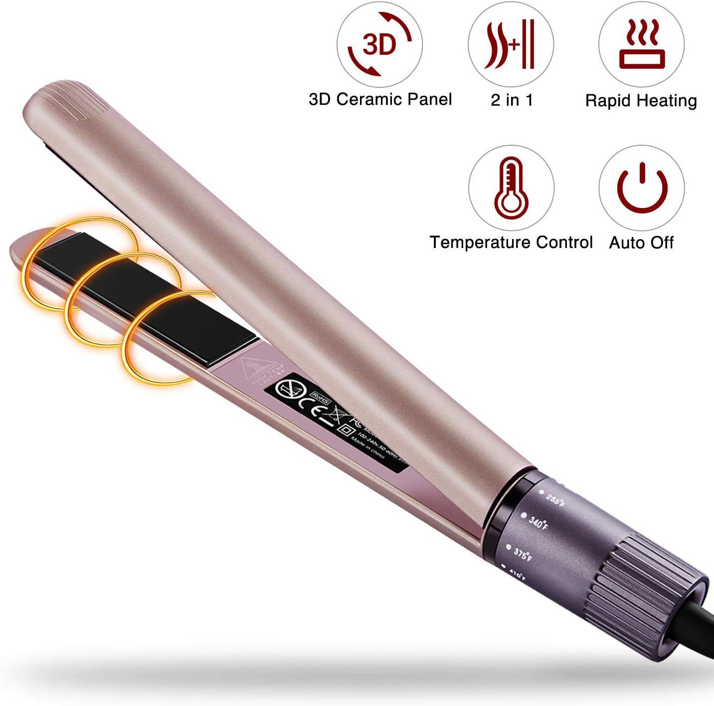 JUHALL Pro Hair Straightener 2 in 1 Flat Iron