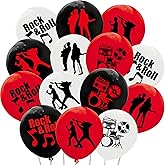 CupaPlay 64PCS Rock And Roll Latex Balloons Party Decorations-Music Theme Party Supplies Musician Rock Birthday Baby Shower Wedding Party Favors