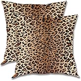 BETGINY Leopard Throw Pillow Cover 20 X 20 Inch Pack of 2, Cheetah Print Pillow Covers Square Cushion Faux Animal Skin Pillowscase for Bedroom Home Sofa Decoration