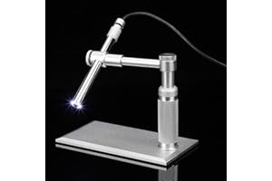 Microscope, USB Digital Microscope Metal Pen CMOS Sensor 2M Pixels Magnifier Camera Stand Webcam Magnifier Loupe High Power D