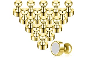 GOOLADA Pack of 16 Gold Magnets for Whiteboard Adult Refrigerator Magnets Push Pin Magnets Small Cute Fridge Magnet for Classroom Office Hobbies Science