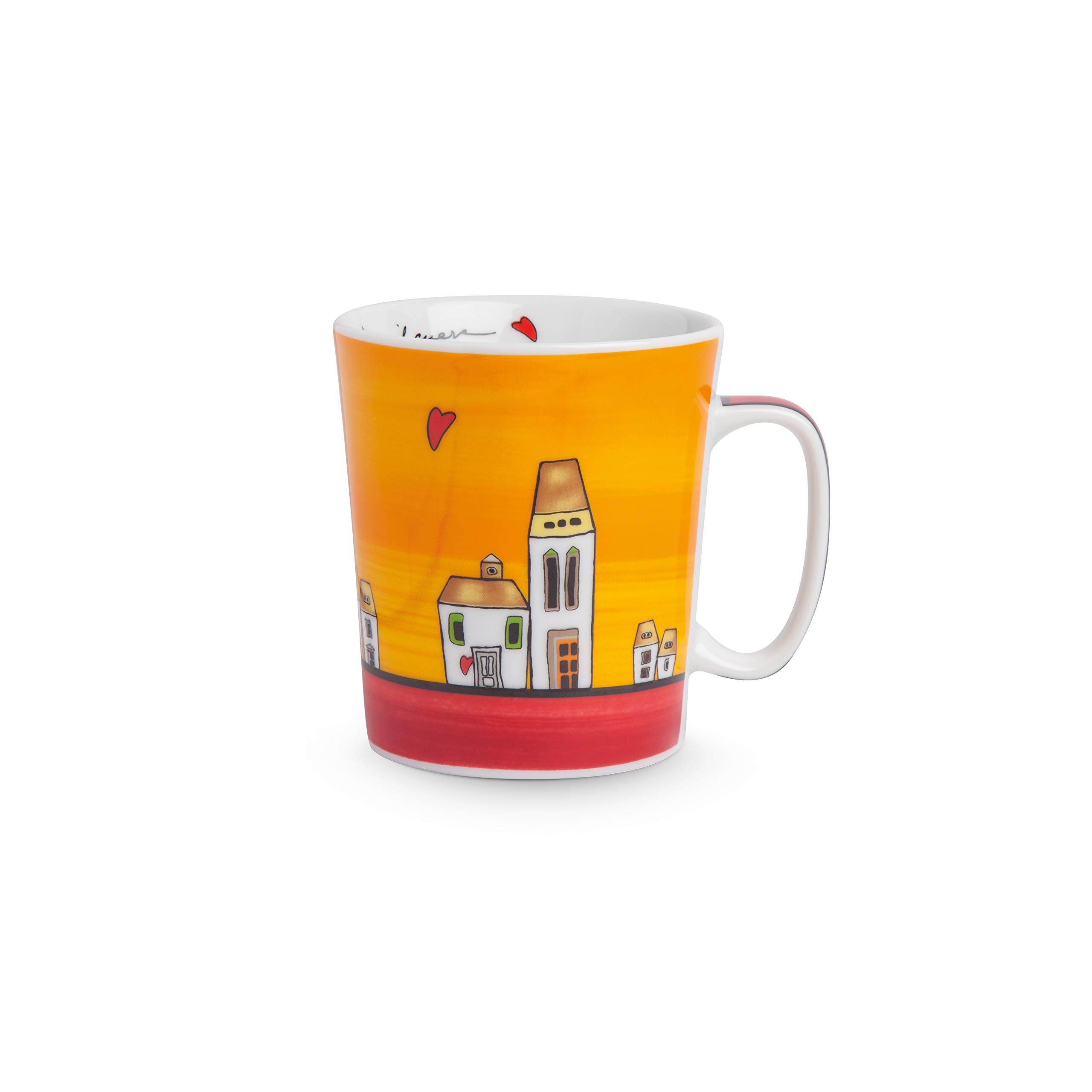 EGAN Le Casette Collection Mug Made of Red Porcelain. Size: 10.5 x 9 x 11.5 cm. The Reference is PLC21/1S