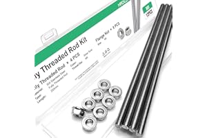 MRDILLA M8-1.25x250mm Fully Threaded Rod Studs, 304 Stainless Steel Long Threaded Screw Right Hand Threads, 4 Pack