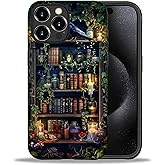 DAIZAG Compatible with iPhone 16 Pro Max Case,Book Lover Bookshelf Full Pattern Plastic Soft TPU,Double Protection Corner Case for iPhone 16 Pro Max