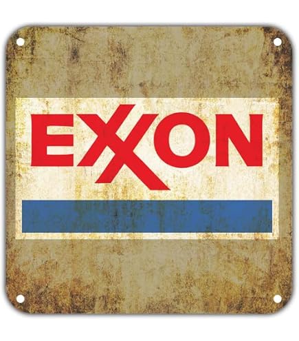 Garage Tin Home Décor Plaques & Signs Vintage Exxon Gas & Oil Tin Sign ...