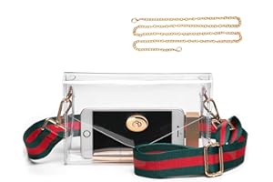 FANGSUN Clear Purse for Women, Clear Crossbody Bag Stadium Approved, Small Transparent Shoulder Handbag for Concert, Festival