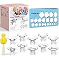 Nursi Luna Flange Sizing Kit 3 in 1 Ultimate with 10PCS Flange Inserts 13/15/17/19/21mm, Nipple Ruler, Cleaning Brush, Silicone Flanges Insert Kit for 24mm Most Pumps, Pumping Breastfeeding Essentials