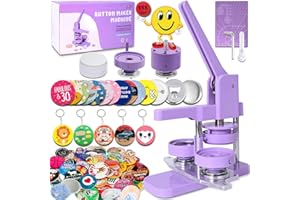 Button Maker Machine 58mm (2.25 Inch) Pin Maker Machine Badge Machine Button Making Press Machine with 115pcs Accseeories Ide