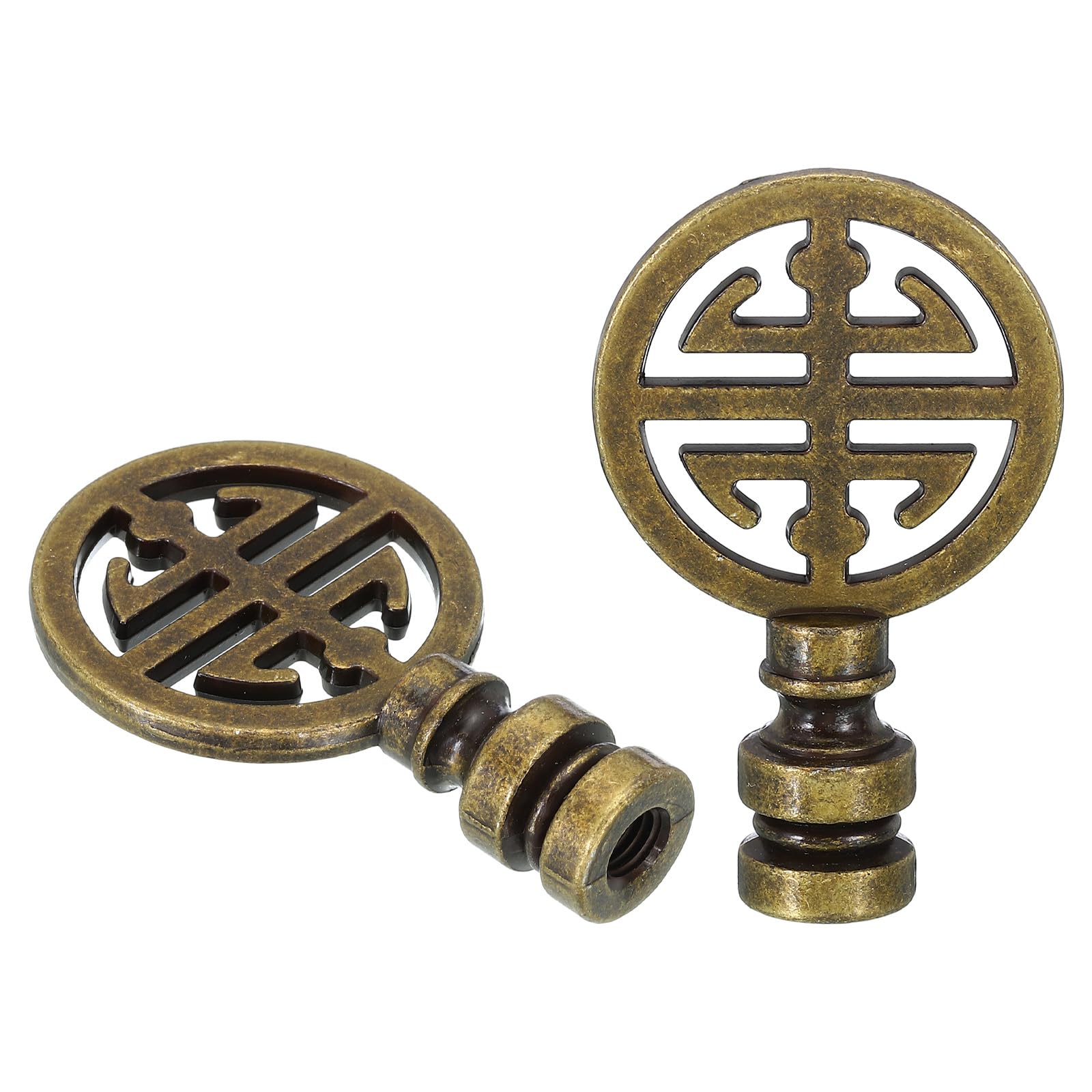 PATIKIL 1/4-27 Lamp Finial Cap for Lamp Harp Lampshade Top, 2 Pack Cap Nut Solid Metal Screw Cap Knob Lamp Shade Decoration for Table or Floor Lamps, Bronze