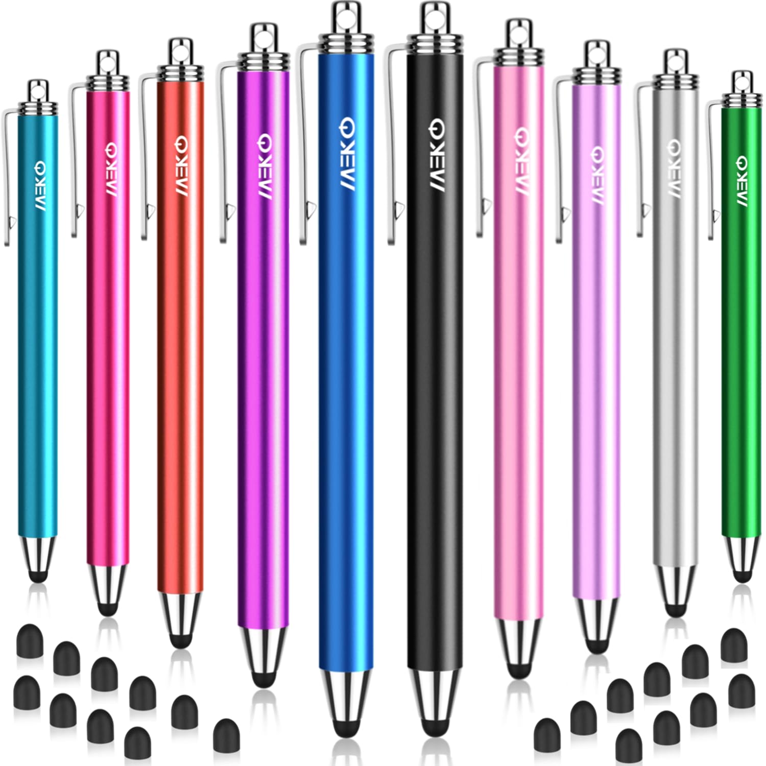 Stylus Pens for TouchscreensMEKO 10 Pack Thin Rubber Tip Stylus Replaceable 
