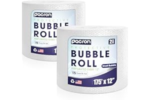 PACRON Protective Bubble Roll Wrap - 350FT x 12IN Clear, 3/16" Dense Small Bubble Cushioning for Fragile Items, Dish Packing & Packaging Supplies Shipping & Storage - Perforated Every 12IN