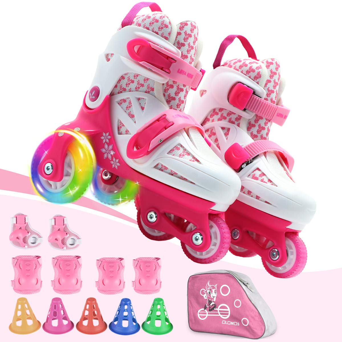 Kids Quad Roller Skate,Roller Skates for Girls Boys,3-Point Balance Roller Shoes for Beginners