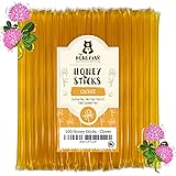 The Honey Jar Plain Raw Honey Sticks - Pure Honey Straws For Tea, Coffee, or a Healthy Treat - One Teaspoon of Flavored Honey