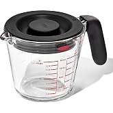 OXO Good Grips 2 Cup Glass Measuring Cup With Lid | Shatter-Resistant Glass, Dripless Spout, Lid For Frdge &amp; Freezer Storage, Ideal for Baking Prep, Microwave Safe, Hand Wash