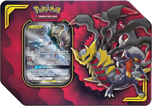 Pokemon Tcg Tag Team Giratina Garchomp 4 Booster Pack 1 Metal Tag Team Gx Marker 1 Of 3 Foil Tag Team Pokémon Gx Tin