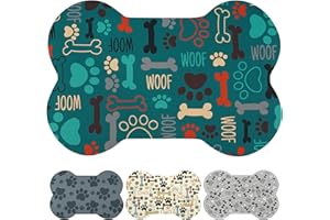 ZOEEYA Dog Food Mats for Floors Waterproof, Dog Water Bowl Mat Pet Feeding Absorbent Mat Dog Placemats for Food and Water Green 19 * 12 inch