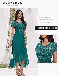 BeryLove Sequin Formal Dresses for Women Flutter