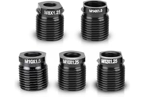 Linkstyle Gear Shift Knob Adapter Kit, 5-Pack Aluminum Alloy Thread Adapters, Quick Install with M8/M10/M12x1.25 M10/M14x1.5 for Car Truck SUV