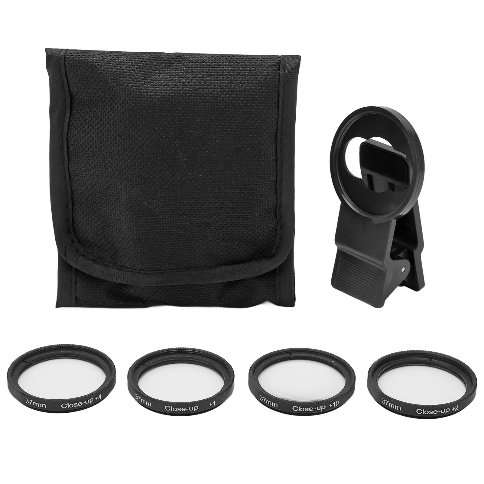 Annadue 37mm Close Up Filter, +1/+2/+4/+10 4Pcs Filter Accessory Close-up Lens Filter Kit Set, for Different Mobile Phones