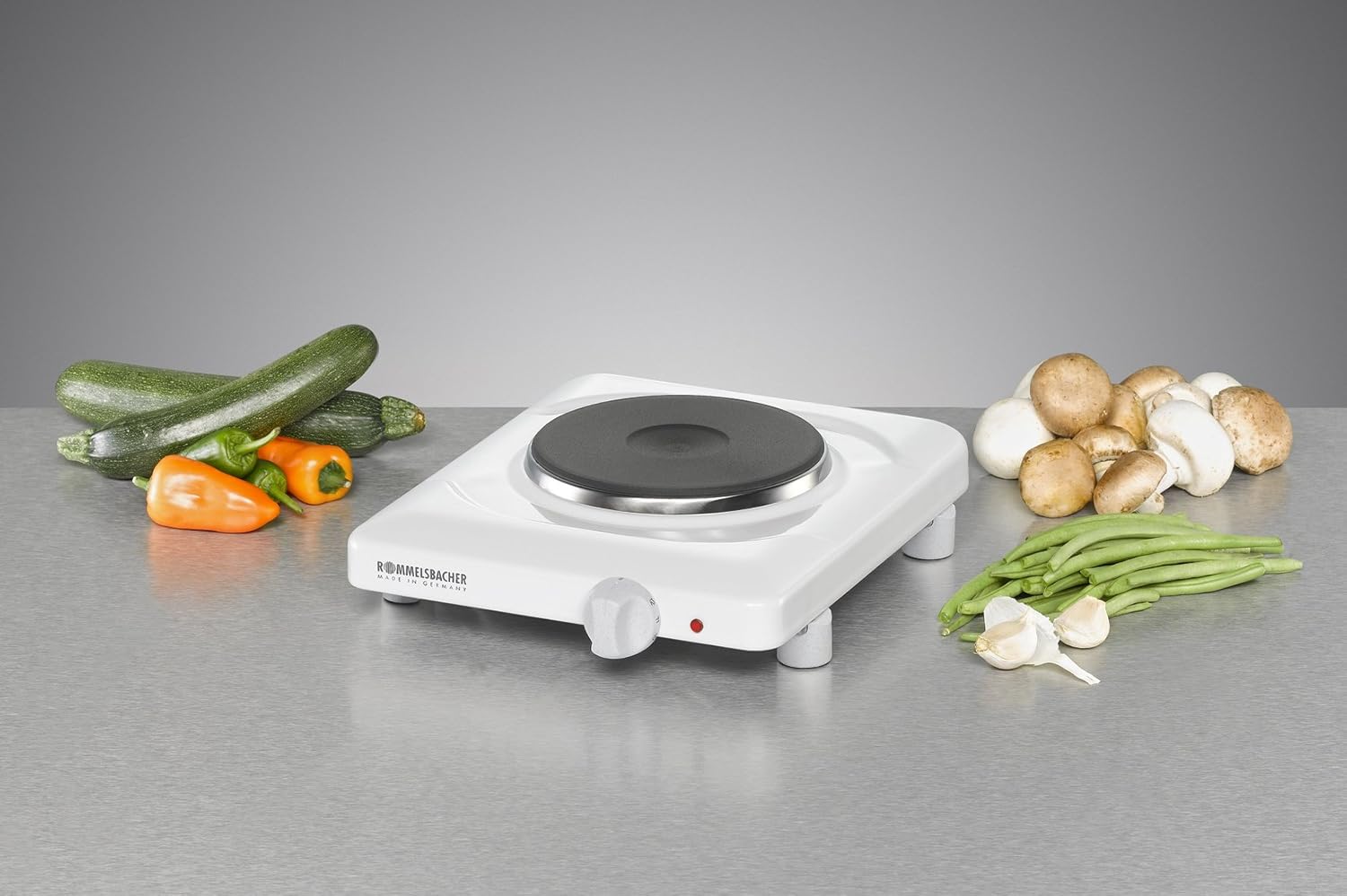 White Rommelsbacher FireEnamelled Casing Single Cooking Plate Home