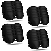 Bonuci 20 Pack Sleep Mask Blackout 3D Eye Mask for Ultralight Sleeping Night Blindfold Eye Covers with Adjustable Strap for Men Women Travel Gift Back and Side Sleeper (Black Bulk)