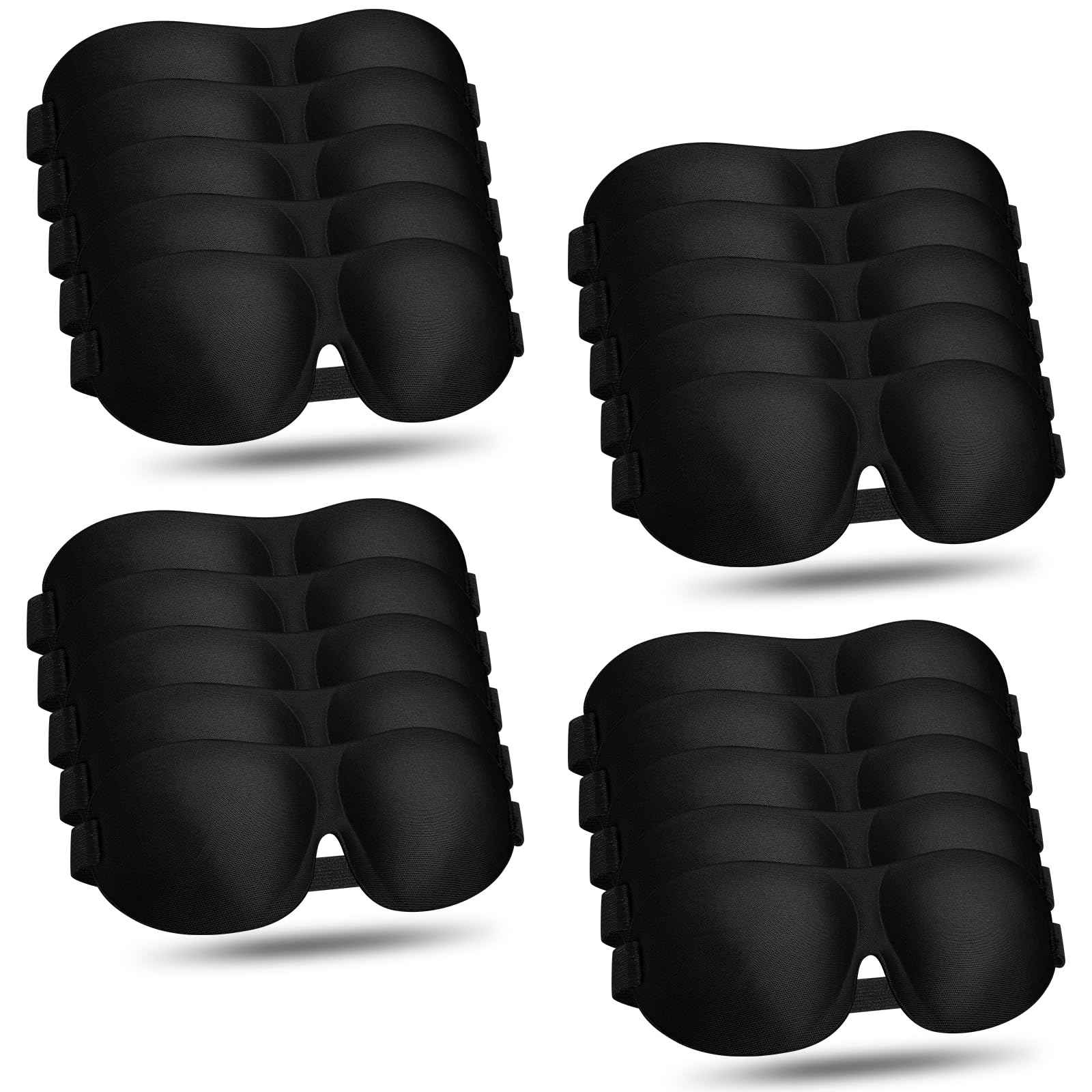 Photo 1 of Bonuci 20 Pack Sleep Mask Blackout 3D Eye Mask for Ultralight Sleeping Night Blindfold Eye Covers with Adjustable Strap for Men Women Travel Gift Back and Side Sleeper (Black Bulk)