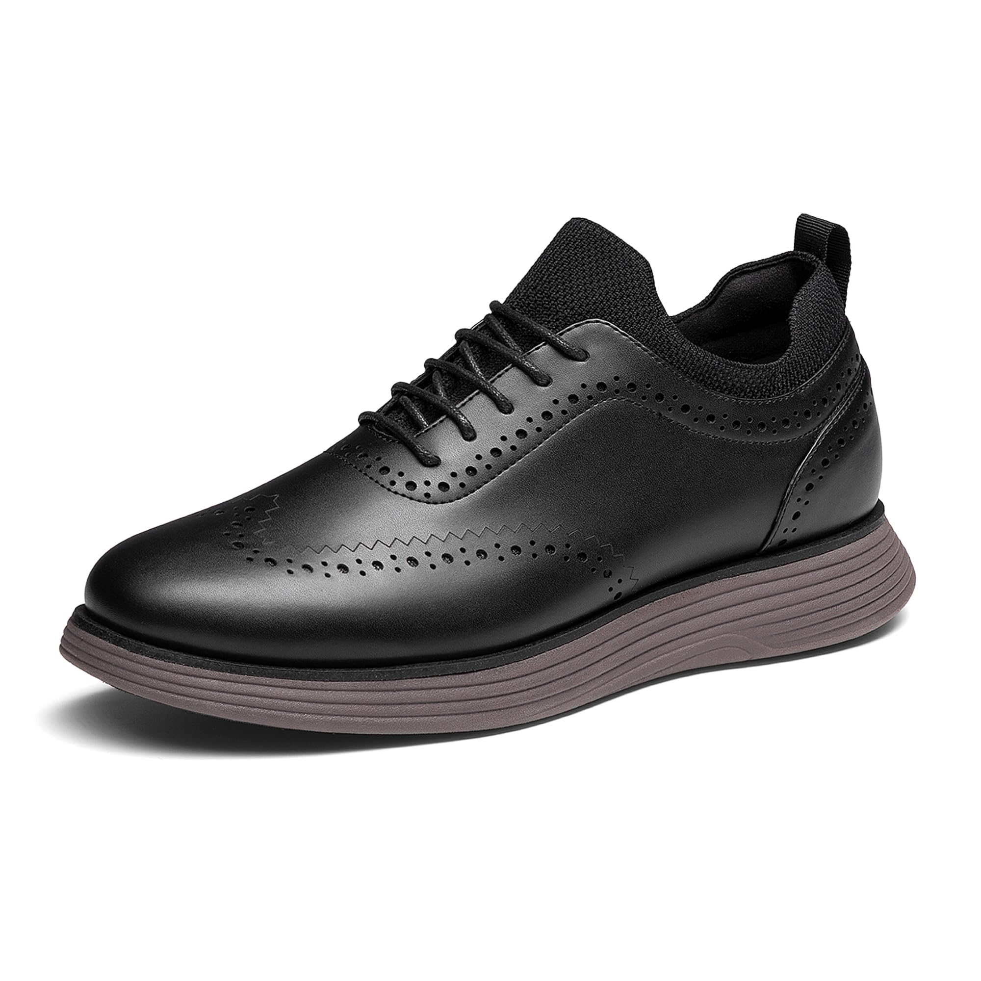 Photo 1 of Bruno Marc Men's MaxFlex Dress Sneakers Oxfords Casual Wingtip Brogue Shoes,Size 10.5,Black/Coffee,SBOX2326M
