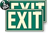 Photoluminescent Exit Sign (Green) / Pack of 2 / UV