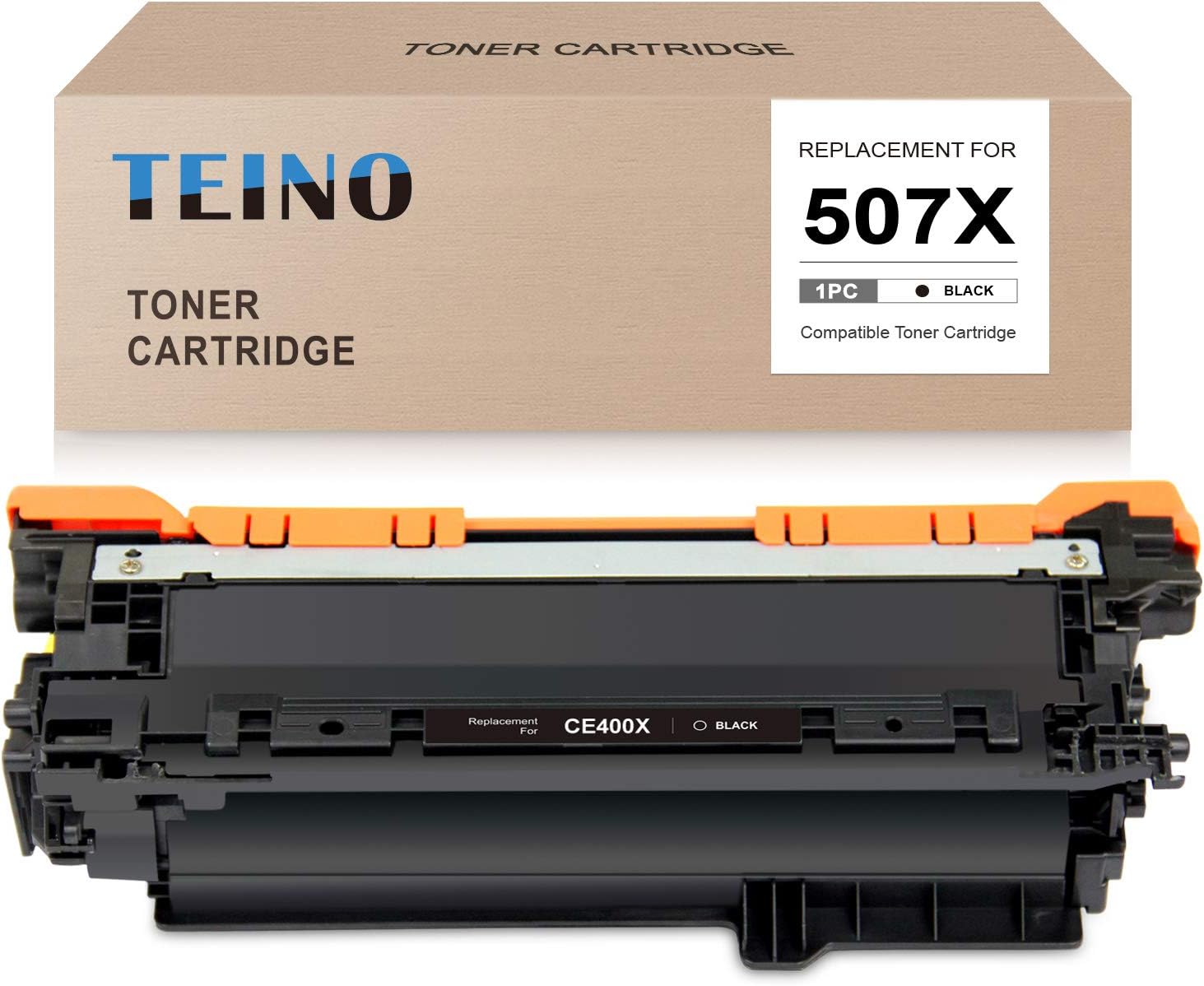 TEINO Compatible Toner Cartridge Replacement for HP 507X CE400X 507A CE400A use with HP Laserjet Enterprise 500 Color M551n M551dn M551xh Laserjet Pro 500 Color MFP M570dn (Black, 1-Pack)
