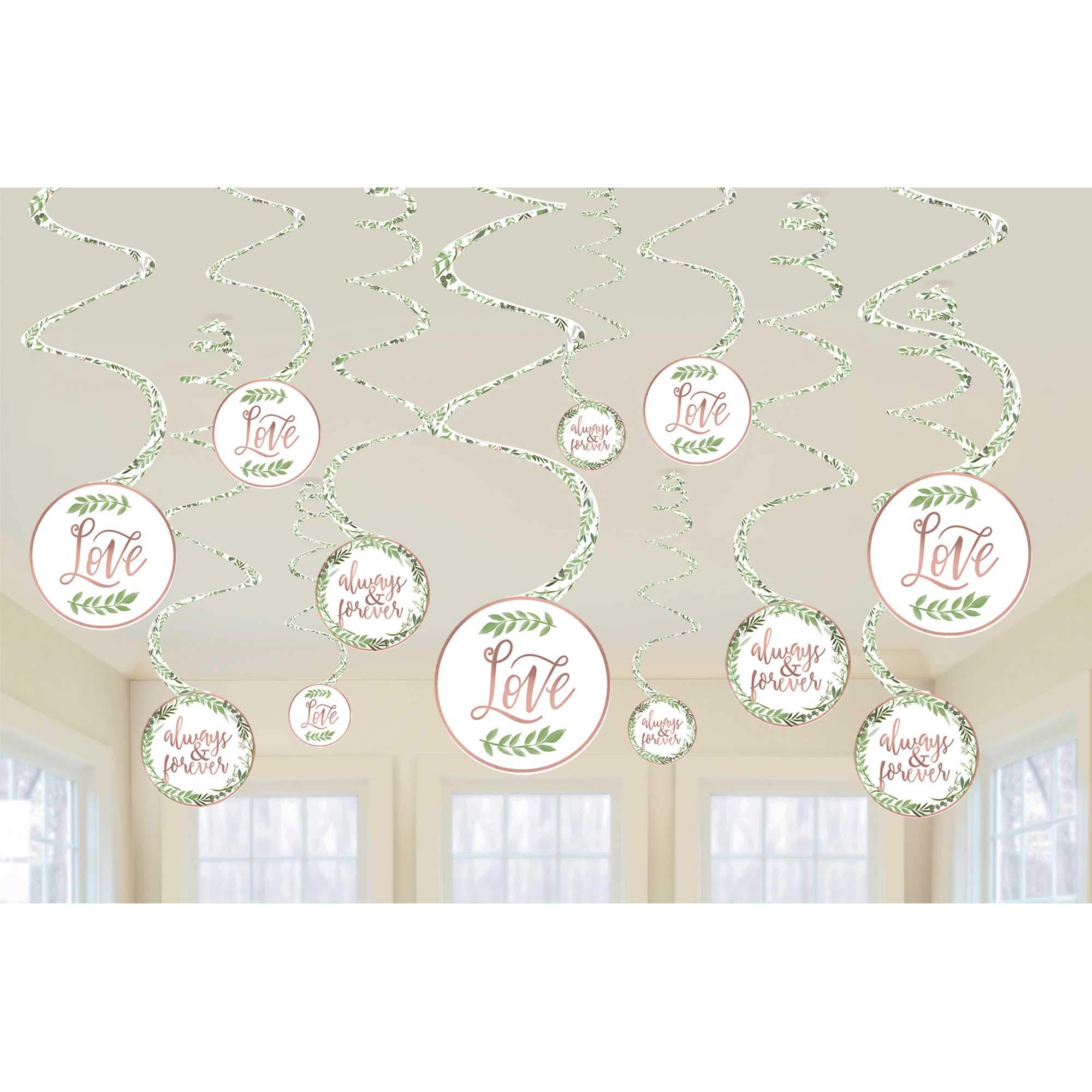Amscan 672143 - Love and Leaves Wedding Hanging Swirl Decorations - 12 Pack