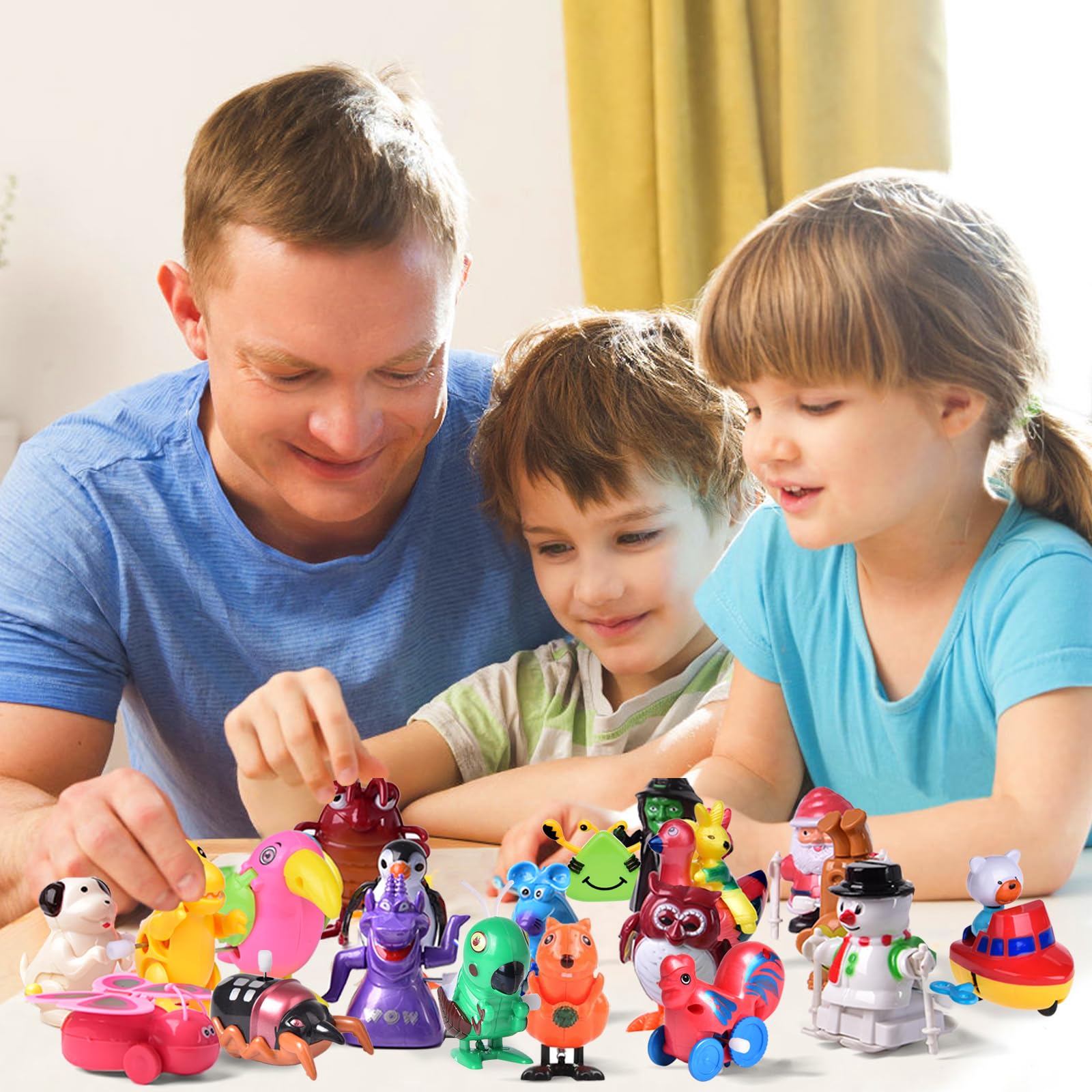 FUN LITTLE TOYS Wind Up Toys 25 PCs Assorted Animal Toys for Kid Party Favors, Pinata Filler Carniva Prizes Classroom Incentive Reward (Contents and Color May Vary)