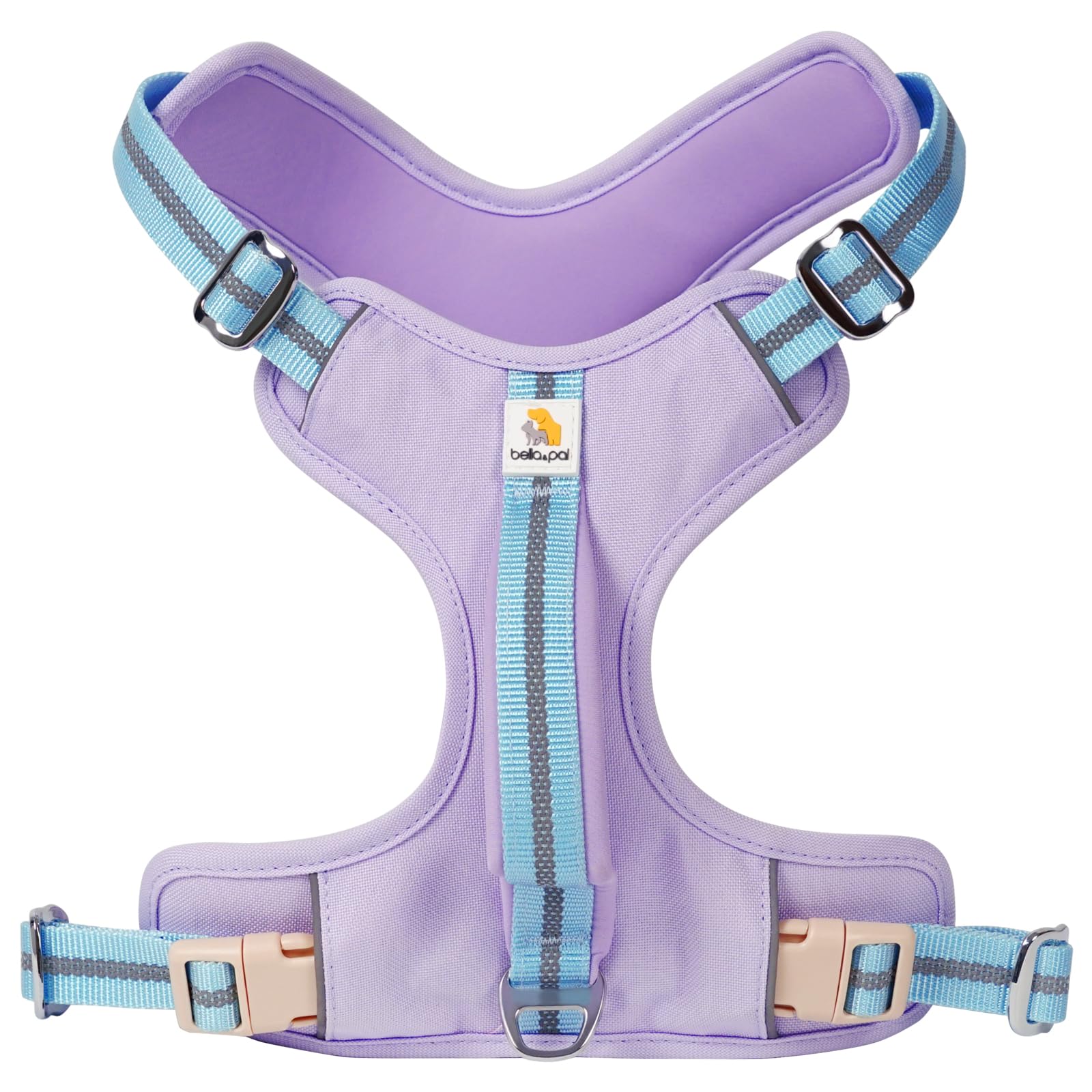 BELLA & PAL Dog Harness Small Dogs No Pull, Front Clip Dog Harness Reflective, Adjustable Soft Padded Pet Vest Harness, No Choke with Easy Control Handle for Small Dog Training or Walking (Purple, S)