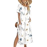 ZEAGOO Women Summer Dress Casual Beach Dress Floral Maxi Split Long Dress 2026 Vacation Dress