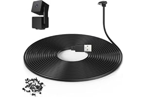 YEAOI 60 ft Extension Cable for WYZE Cam Pan V3 Outdoor Camera, L-Shaped Flat Power Cord, Black