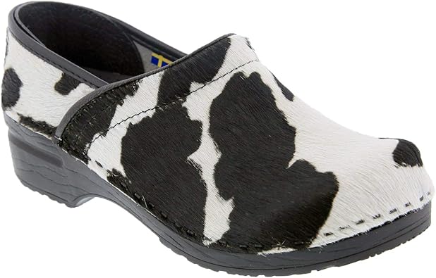 black and white clogs