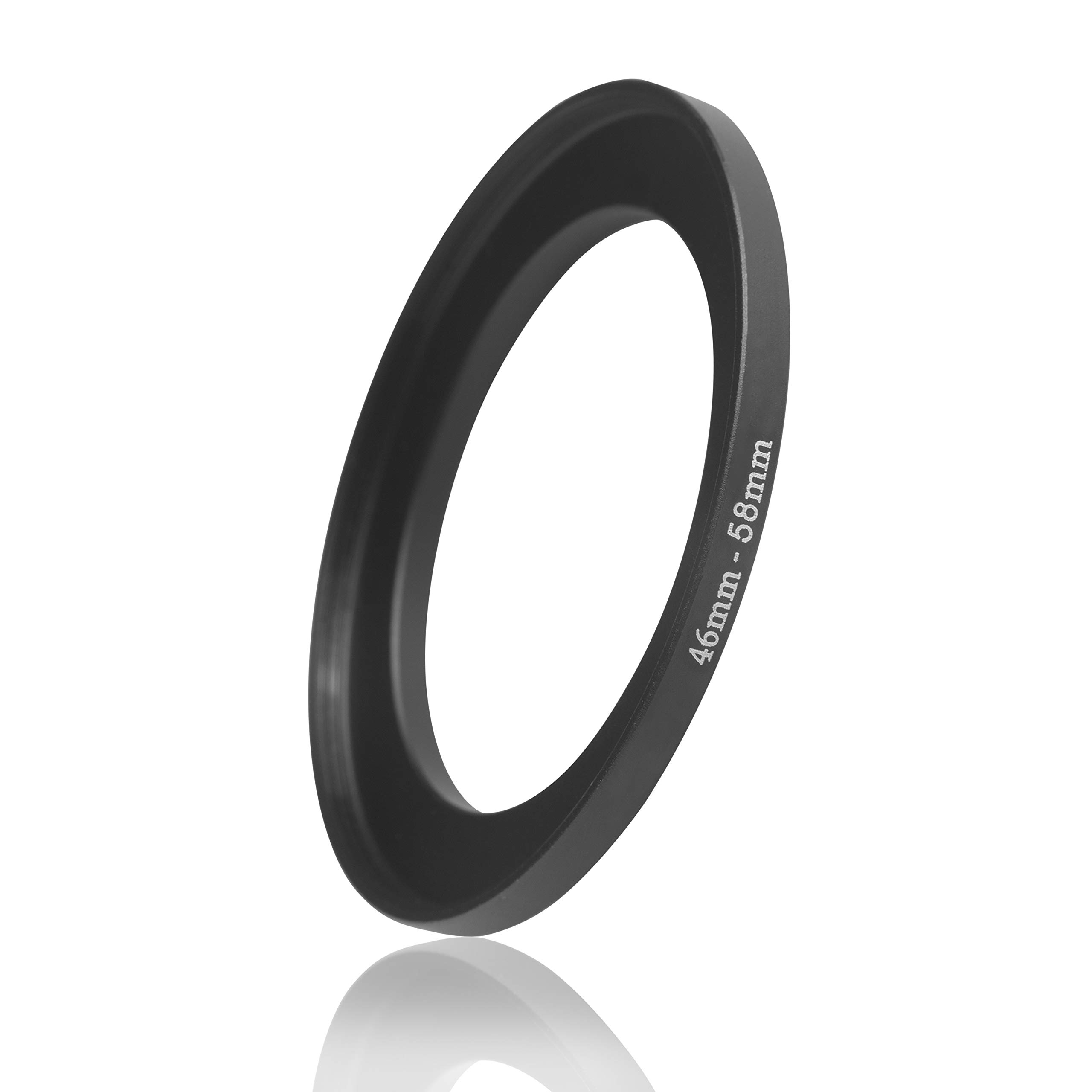 Ares Foto® Step-Up Lens Adapter Ring for Filters, Made of CNC Machined Metal with Matte Black Electroplated Finish (46mm – 58mm)