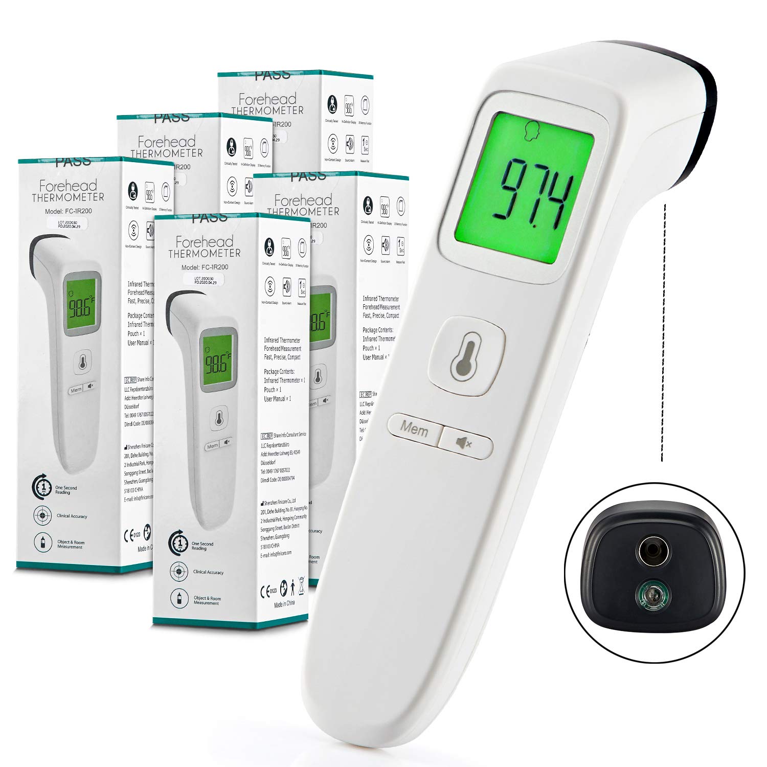 Forehead Thermometer, Digital Infrared NonContact