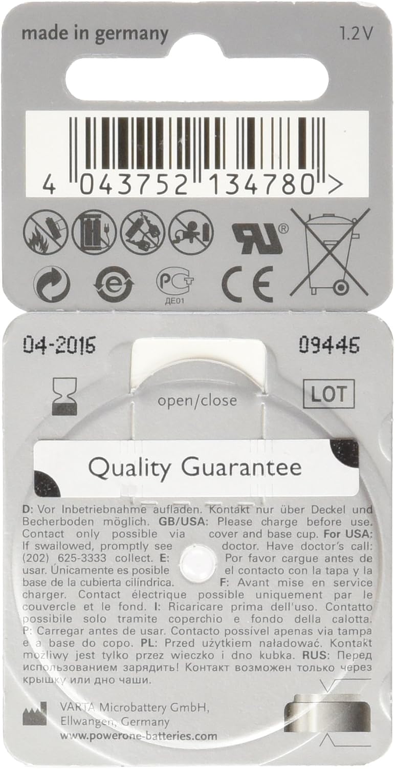 Power One ACCU Plus p13 Hearing Aid Rechargeable Battery, 2 Batteries Each Pack: Health & Personal Care
