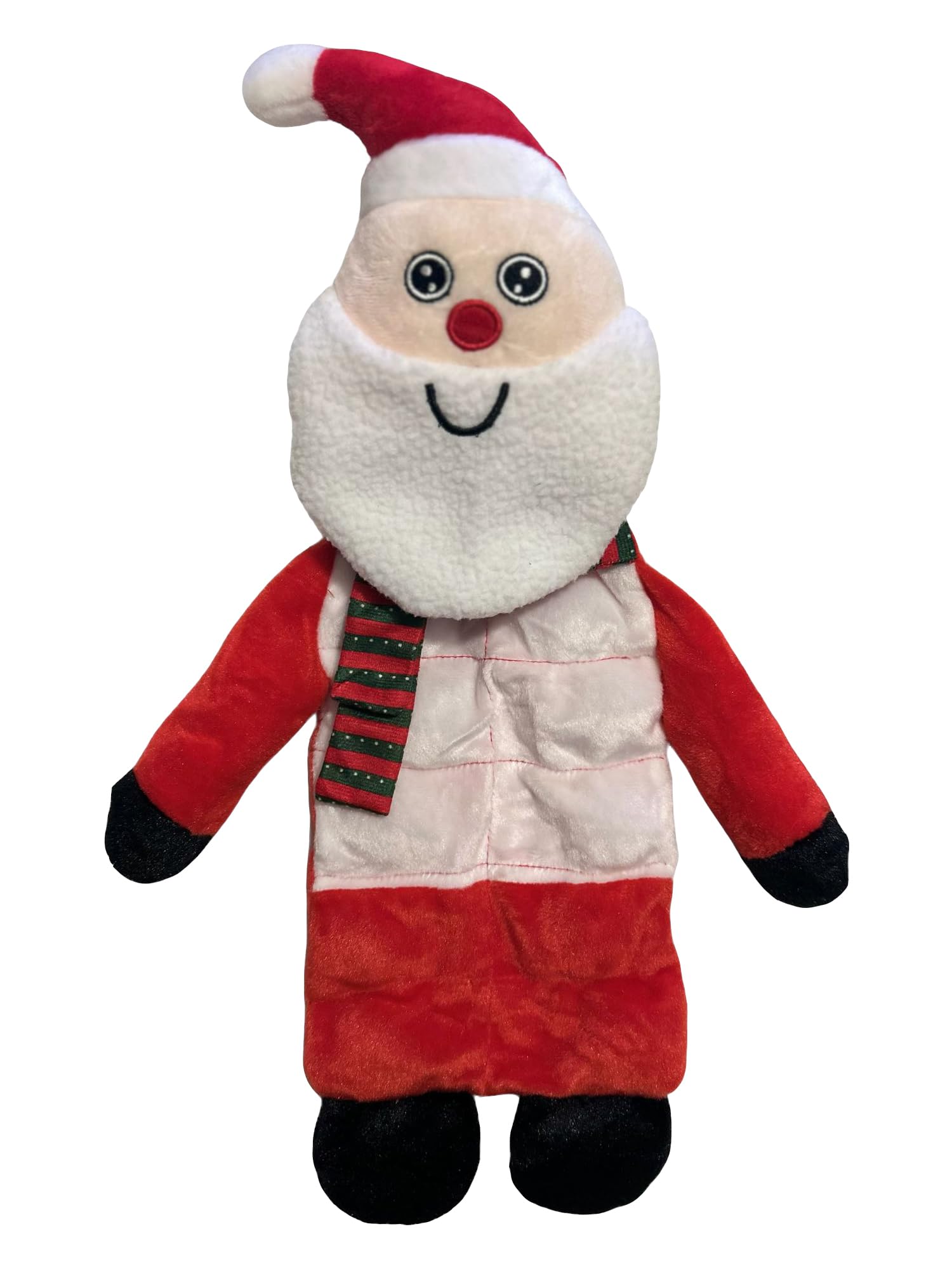 Dog Interactive Christmas Pet Plush Chew Toy Squeak Honking Santa Snowman Reindeer Penguin Turkey Dog Toys Soft Natural Corduroy Stuffed Dog Pet Xmas Toy Gift (Santa Non Filling)