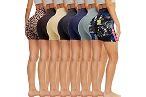 TNNZEET 7 Pack Biker Shorts for Women –Gym Workout Volleyball Running Spandex Black Shorts