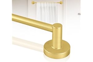 HTZON Gold Magnetic Curtain Rod for Door:Magnet Curtain Rods for Classroom Whiteboard,Small Adjustable Magnetic Towel Bar,Tool-Free French Magnet Pole with Leather Protective Cover No Drilling 16-28"
