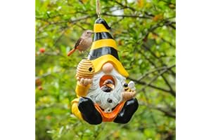Yinns Resin Bird House, Birdhouses for Outdoors, Decorative Bird Houses, Hanging Funny Gnomes Birdhouse for Outside Garden Decor