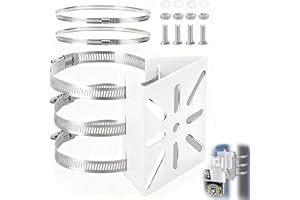 Camera Mount Pole Bracket Stainless Steel – Adjustable Wall Mount Adapter with Clamps and Screws, Holds up to 8kg, Size 11×11